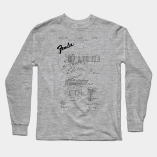 US Patent - Fender Stratocaster Guitar Long Sleeve T-Shirt